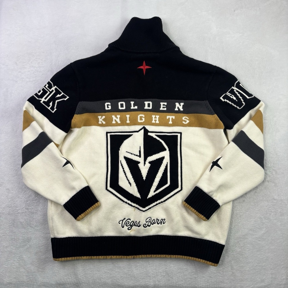 The Wild Collective NHL Vegas Golden Knights VGK Full Zip Knit Sweater Men's LG